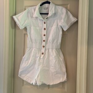 White Button-Up Romper